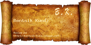 Bentsik Kunó névjegykártya